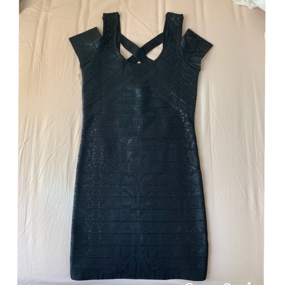 BRAND NEW Tight Black Shimmery Animal Print Dress